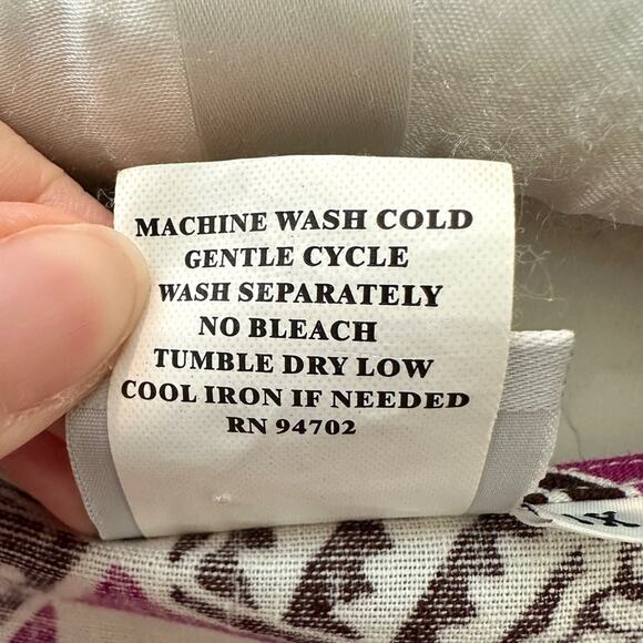 HOT COTTON | Plus Size Linen Blend Abstract Print Button Down Shirt | Size 1X - Picture 7 of 7